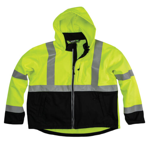 Men's Hi-Vis Class 3 Hooded Softshell Jacket Thumbnail